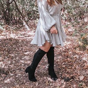 Sam Edelman Valda over the knee black suede boots